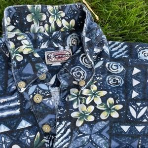 County Seat Blue Floral Men's Polo Shirt